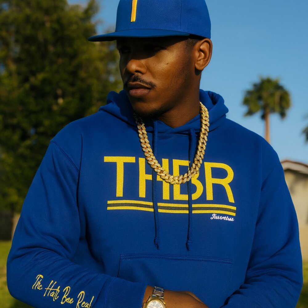 Bee-Line Blue, Yellow, Black, White Hoodie
